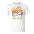 Dogs Books And Yarn Crocheting Retro T-Shirt