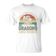 Easily Distracted By Books & Dragons Bookworm Reading T-Shirt