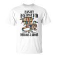 EASILY DISTRACTED BY DRAGONS & BOOKS Medieval Fantasy Reader T-Shirt