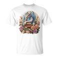 Fantasy Dragon Books Floral Boho Bookworm T-Shirt Fantasy Dragon Books Floral Boho Bookworm T-Shirt
