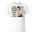 Feminist Ruth Bader Ginsburg RBG Quote Girl With Book Women Raglan Baseball Tee T-Shirt