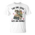 This Girl Loves Cats And Books Cat Watercolor T-Shirt