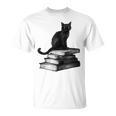 Goth Mystical Gothic Books & Cat T-Shirt Goth Mystical Gothic Books & Cat T-Shirt