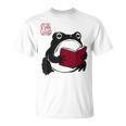 Grumpy Frog Book Lover Librarian Anime Japanese T-Shirt