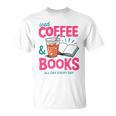 Iced Coffee & Books Reading Lover Trendy Summer Premium Tri-Blend T-Shirt