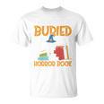 I’d Rather Be Buried In A Horror Book Spooky Skull Book Fan T-Shirt