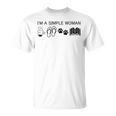 I'm A Simple Woman I Love Coffee Flip Flops Dog Books T-Shirt