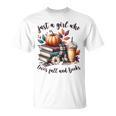 Just a Girl Who Loves Fall And Books Pumpkin Spice Autumn T-Shirt