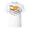 Leopard Gecko Sleeping Books Reading Geckos T-Shirt
