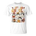 Let’s Go Ghouls Cozy Girly Ghosts Halloween Fall Book Lovers T-Shirt