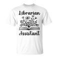 Librarian Assistant Cute Floral Book Reader Graphic Women T-Shirt