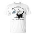 Life Is Better With Yarn Cats And Books Premium Tri-Blend T-Shirt