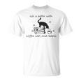 Life With Good Literature Coffee Cats And Books T-Shirt Life With Good Literature Coffee Cats And Books T-Shirt