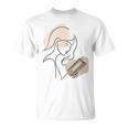 Line Art Abstract Minimalist Minimal For Book Lover Women T-Shirt
