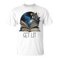 Lets Get Lit Book ShirtGet Lost In a Book SignFloral Book T-Shirt