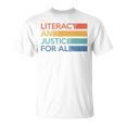 Literacy And Justice For All Reading Book Club Librarian Premium Tri-Blend T-Shirt