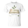 Lost In Stories Aesthetic Book And Growing Plant Tee T-Shirt