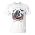 Morally Grey Book Club Gothic Skeleton And Raven Vintage Premium Tri-Blend T-Shirt