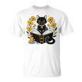 Mystic Cat With Spell Book Candle Flowers Witchcore Men Women Kids T-Shirt Mystic Cat With Spell Book Candle Flowers Witchcore Men Women Kids T-Shirt