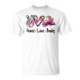 Peace Love Books Librarian Teacher Life Book Library Tie Dye T-Shirt