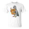 Pigeon Reading Book Bird Joke Humor Premium Tri-Blend T-Shirt Pigeon Reading Book Bird Joke Humor Premium Tri-Blend T-Shirt
