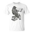 Raven Crow Reading a Magic Book Wizard Animal Bird Reader T-Shirt