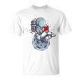 Reading Read Books Reader Nerd Cartoon Astronaut Moon T-Shirt