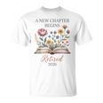 Retired 2026 Teacher Women A New Chapter Begins Floral Book T-Shirt
