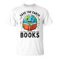 Save Earth It's Only Planet With Books Reader Earth Day Raglan Baseball Tee T-Shirt