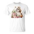 Shih Tzu Dog Garden Collections Books And Strawberries T-Shirt Shih Tzu Dog Garden Collections Books And Strawberries T-Shirt