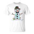 Snowman Book Stack Librarian Book Lover Christmas T-Shirt Snowman Book Stack Librarian Book Lover Christmas T-Shirt