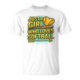 Softball Just A Girl Comic Book Style Graphic For Teens Premium Tri-Blend T-Shirt