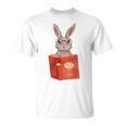 Studious Studying Bunny Book Lover Reading Geek Rabbit T-Shirt