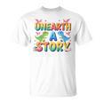 Summer Reading Unearth A Story Dinosaur Books 2026 T-Shirt Summer Reading Unearth A Story Dinosaur Books 2026 T-Shirt