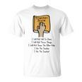 Teacher Book I Will Not Yell In Class Teacher Teaching Men Women T-Shirt