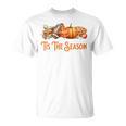 Tis The Season Fall Reading Books Football Pumpkin Apple Pie T-Shirt