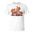 Turkey Reading Books Fall Thanksgiving Teacher Book Lovers T-Shirt Turkey Reading Books Fall Thanksgiving Teacher Book Lovers T-Shirt