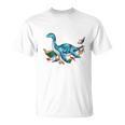 Unearth A Story Summer Reading 2026 Cute Plesiosaurus Book T-Shirt