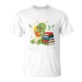 Unearth a Story Triceratops Dinosaur Reading Books Cute Dino Premium Tri-Blend T-Shirt