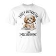 Vintage Easily Distracted By Dogs And Books Puppy Art Lover T-Shirt Vintage Easily Distracted By Dogs And Books Puppy Art Lover T-Shirt