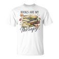 Vintage Floral Books Are My Therapy Book Lover Reading T-Shirt Vintage Floral Books Are My Therapy Book Lover Reading T-Shirt