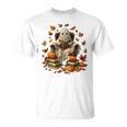 Vintage Ghost Book Reading Pumpkin Gothic Halloween Teachers T-Shirt