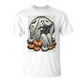 Vintage Ghost Reading Book Pumpkins Goth Halloween Teachers T-Shirt Vintage Ghost Reading Book Pumpkins Goth Halloween Teachers T-Shirt