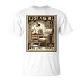 Vintage Just A Girl Who Loves Books Women Book Worm Reading Performance T-Shirt