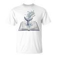 Whale Watching Dive Into Reading Open Book Watercolor Kids T-Shirt Whale Watching Dive Into Reading Open Book Watercolor Kids T-Shirt