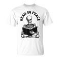 Whimsigoth Skeleton Reading A Book Dark Gothic Aesthetic T-Shirt