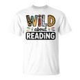 Wild About Reading Reading Books And Bookworm Library Day T-Shirt