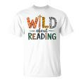 Wild About Reading Library Day Reading Books And Bookworm T-Shirt