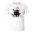 Witchy Book Lover Christmas Cat Reading Mystic Bookworm T-Shirt Witchy Book Lover Christmas Cat Reading Mystic Bookworm T-Shirt