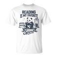 Women's Book Lover Bookish Panda Reading Is My Favorite Sport T-Shirt Women's Book Lover Bookish Panda Reading Is My Favorite Sport T-Shirt